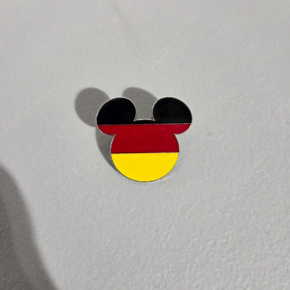 Disney Pin Trading Mickey Mouse Head Germany Flag Pin Black Red Gold Enamel
